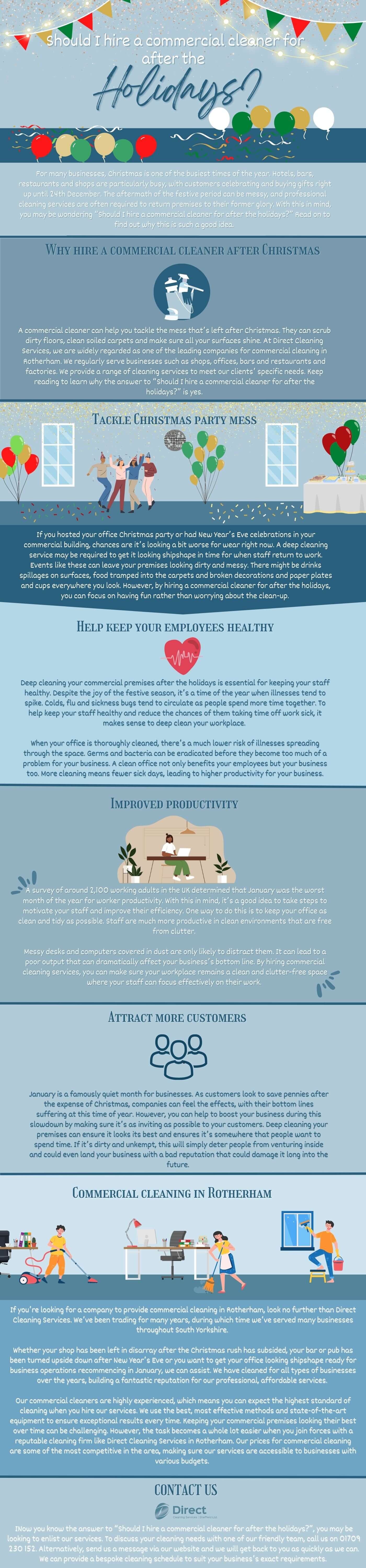 Should I hire a commercial cleaner for after the holidays